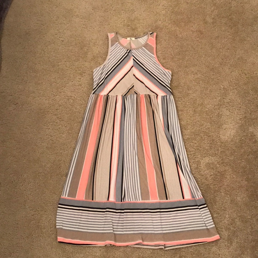 Multi-color Striped tank top dress
